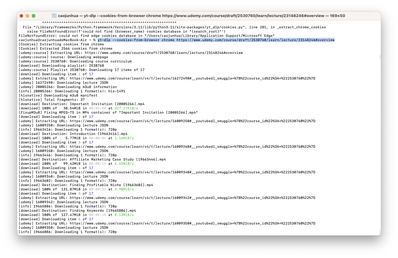 Yt-dlp Download Udemy Videos